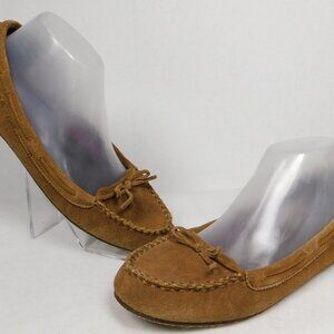 Reef Winter Swell Women's Size 8 Brown Suede Slip On Leather Lace Moccasin Shoes